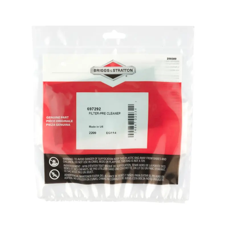 Briggs & Stratton Air Pre-Cleaner Filter – Part #697292 1