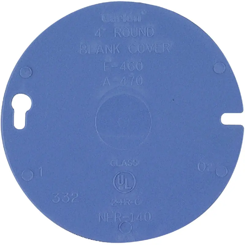 Carlon Blue Round Electrical Box Cover – 4-Inch Blank Lid 1