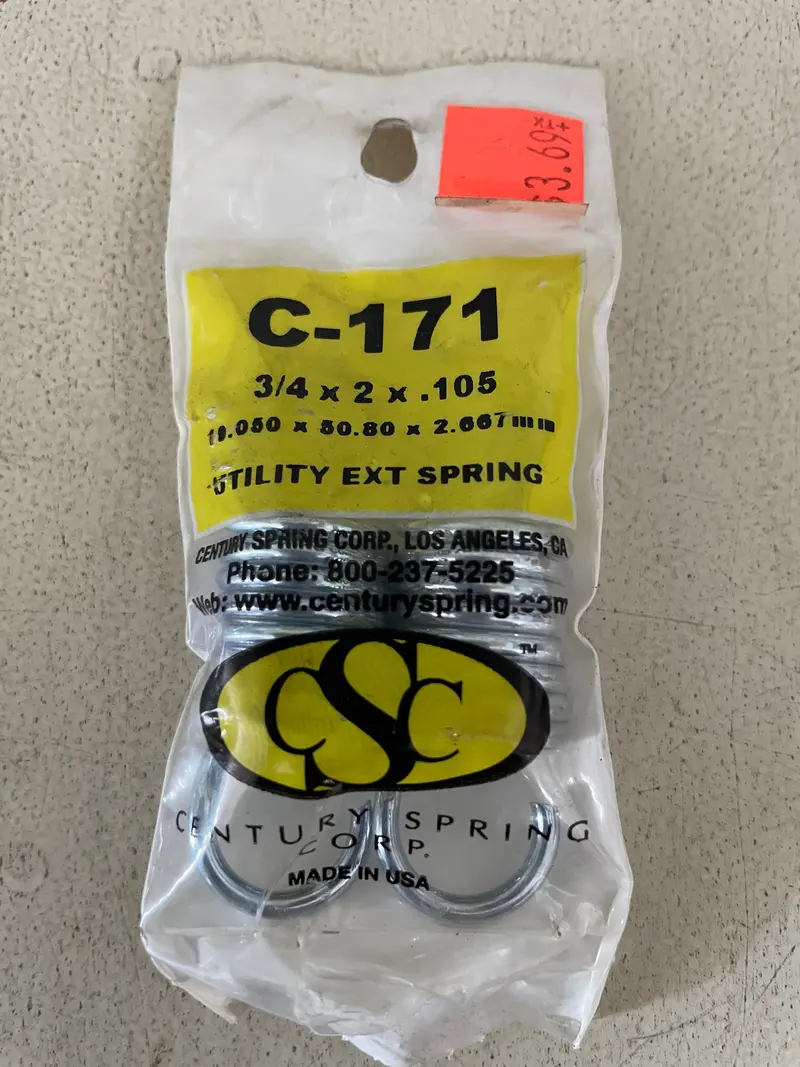 Century Spring High-Tensile Compression Spring #171 – Clearance Pricing 1