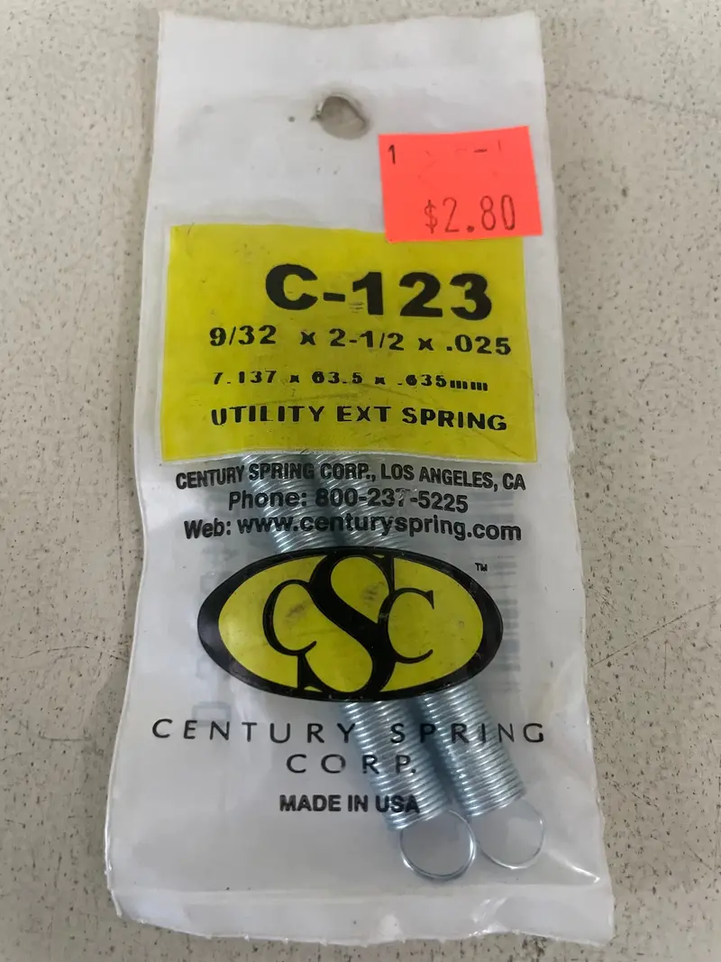 Century Spring Miniature Coil Spring – Model 123 (Clearance) 1