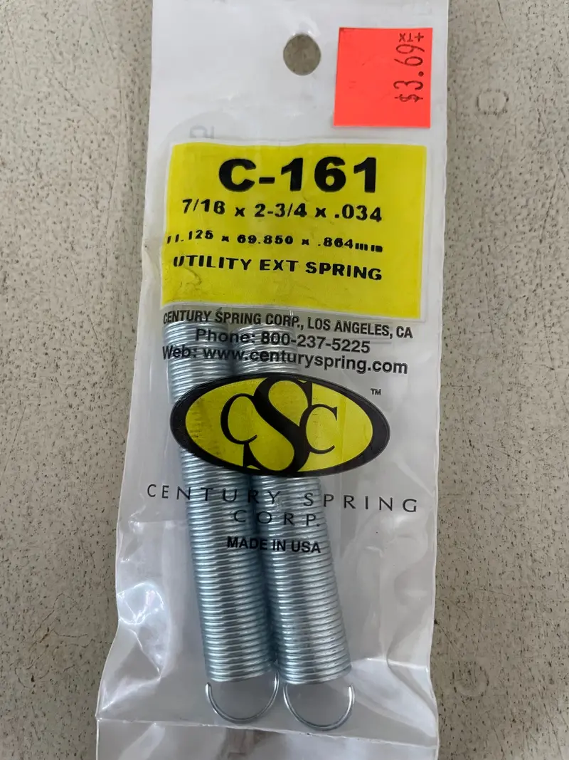 Century Spring Optimized Compression Spring #161 – Clearance Selection 1
