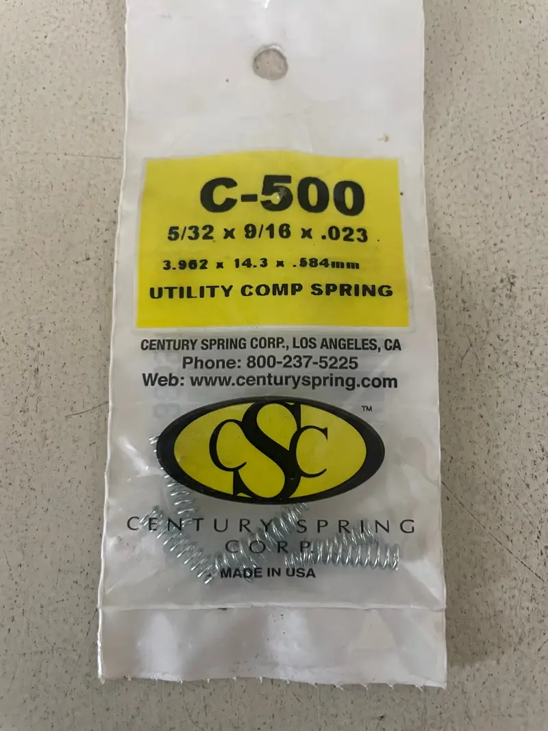 Century Spring Standard Duty Coil Spring – Model 500 (Clearance) 1