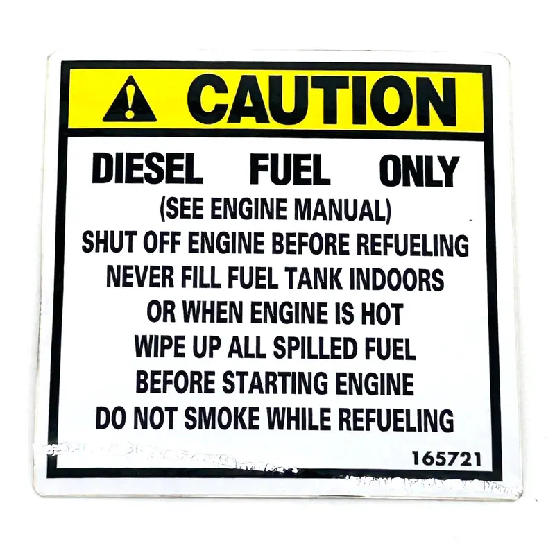 Diesel Refuel Warning Decal For Grasshopper Equipment – Part 165721 1