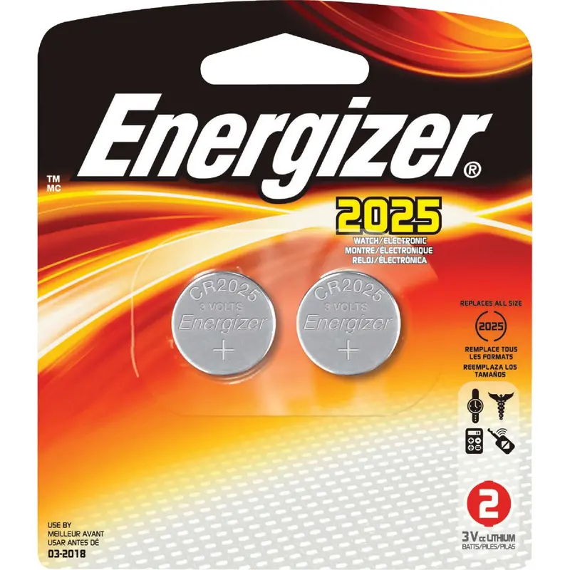 Energizer Lithium 2025 Coin Cell Battery – 2-Count Pack 1