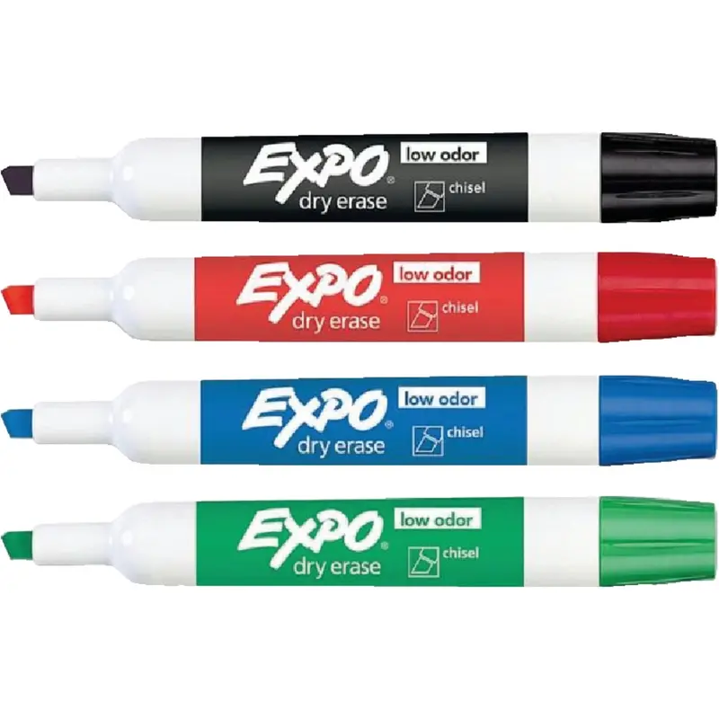 Expo Large Tip Dry Erase Markers – Assorted Colors, 4-Pack For Whiteboards 1