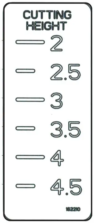 Grasshopper Cutting Height Indicator Decal – Clear Operator Reference 162210 1