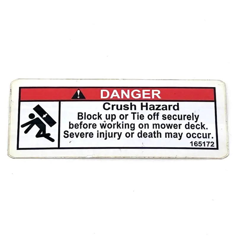 Grasshopper Danger: Crush Hazard Warning Decal – Universal Safety Label 165172 1