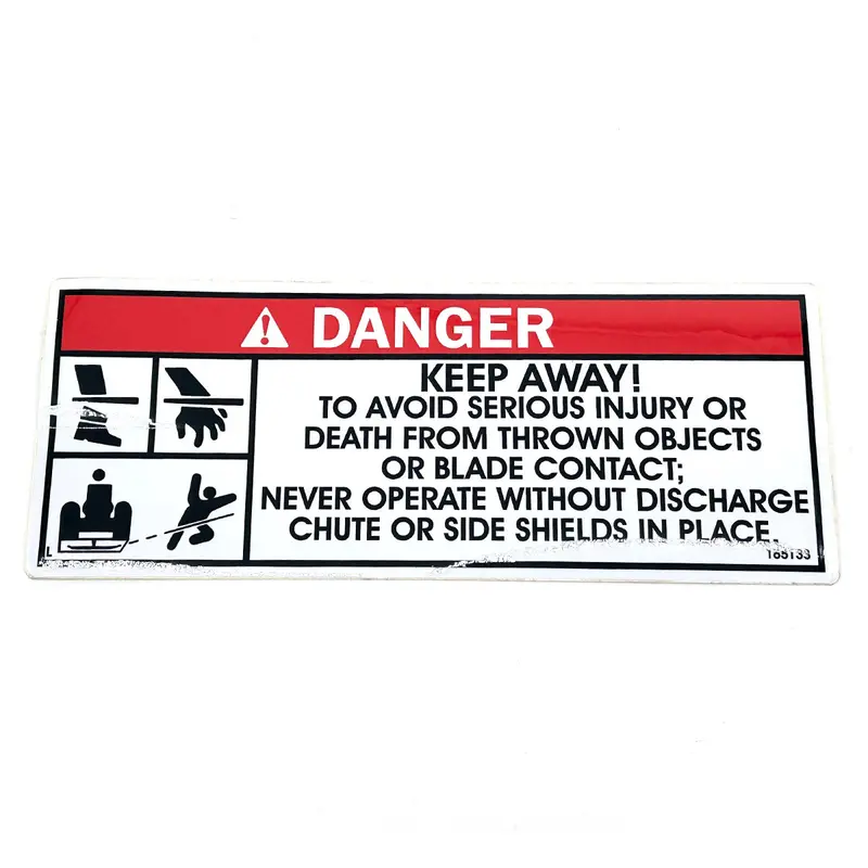 Grasshopper Discharge Zone Safety Decal – 'Keep Away' Warning 165133 1