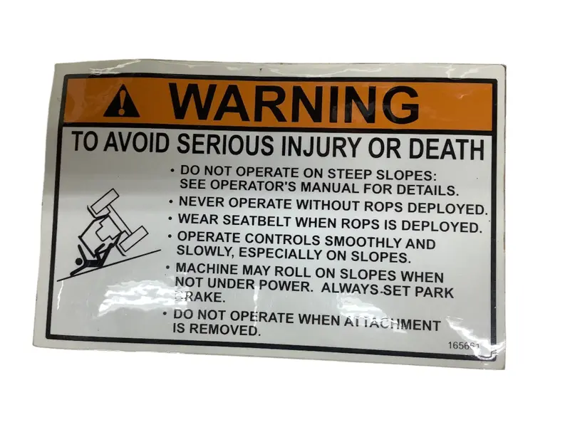 Grasshopper Warning Decal Replacement Part – Model 165661 1