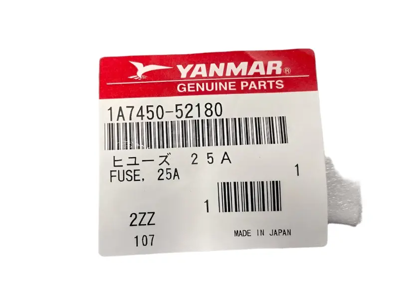 Yanmar 25A Blade Fuse – Compact Electrical Circuit Protector 1A7450-52180 1