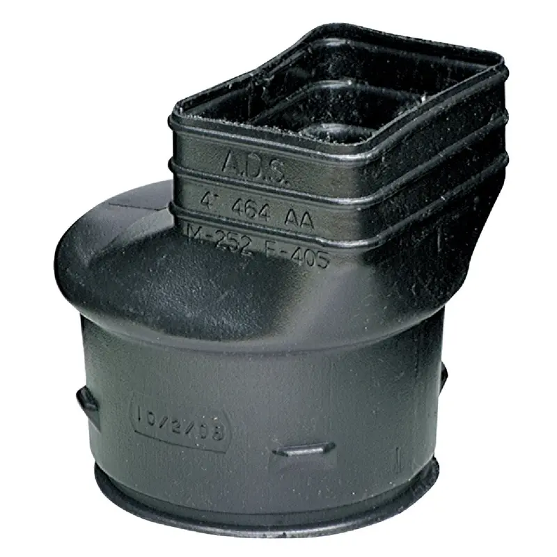 Advanced Drainage Corrugated Adapter – 2×3×4-Inch Polyethylene, Barb-To-Female Downspout Connector 1