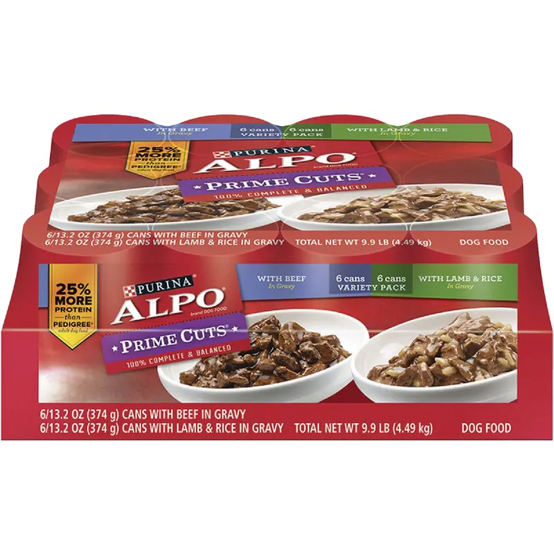 Alpo Prime Cuts Wet Dog Food – Beef & Lamb With Rice, 12-Pack 1