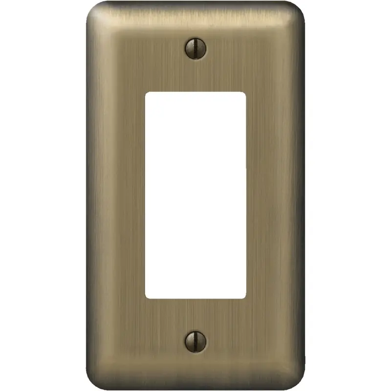 Amerelle Brushed Brass Rocker Wall Plate – 1-Gang, Stamped Steel Decorator Style 1