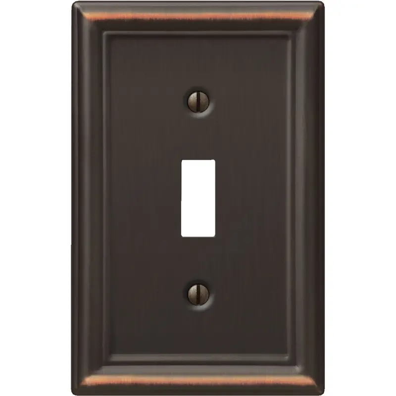 Amerelle Chelsea Aged Bronze Toggle Switch Plate – Single-Gang Stamped Steel Cover 1