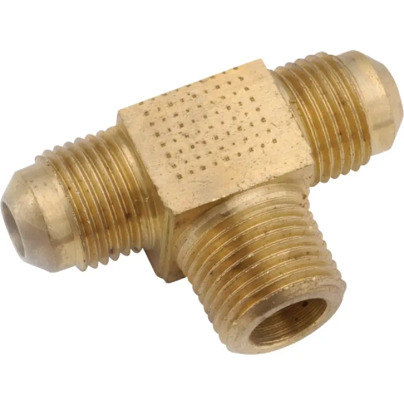 Anderson Metals Brass Flare Tee – 3/8-Inch Mpt Triple-Branch Fitting 1