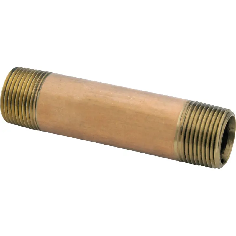 Anderson Metals Red Brass Close Nipple – 1/2 In X 2 In Threaded Pipe Connector 1