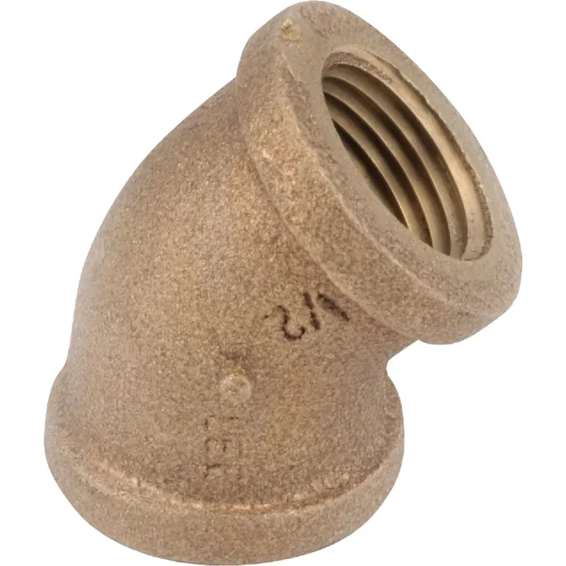Anderson Metals Red Brass Elbow – 3/8", 45° Angle (1/8 Bend) Fitting 1