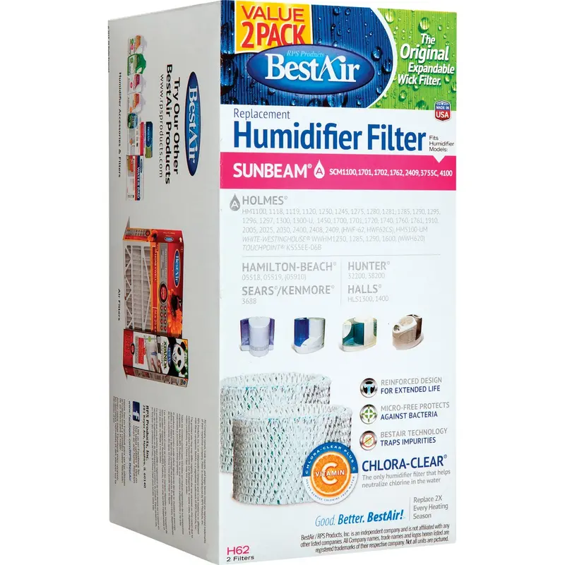 Bestair Replacement Wick Filter – Tabletop Humidifier, 2-Pack 1