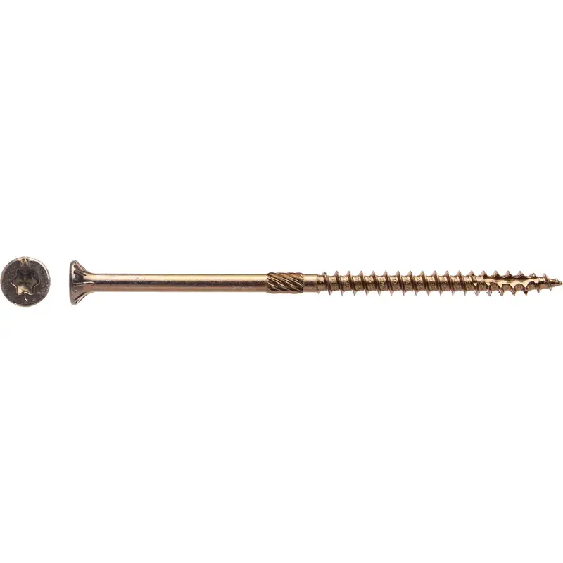 Big Timber Yellow Zinc Flat Head Wood Screws — #10 × 4 Inch (240 Count, 5 Lb.) 1