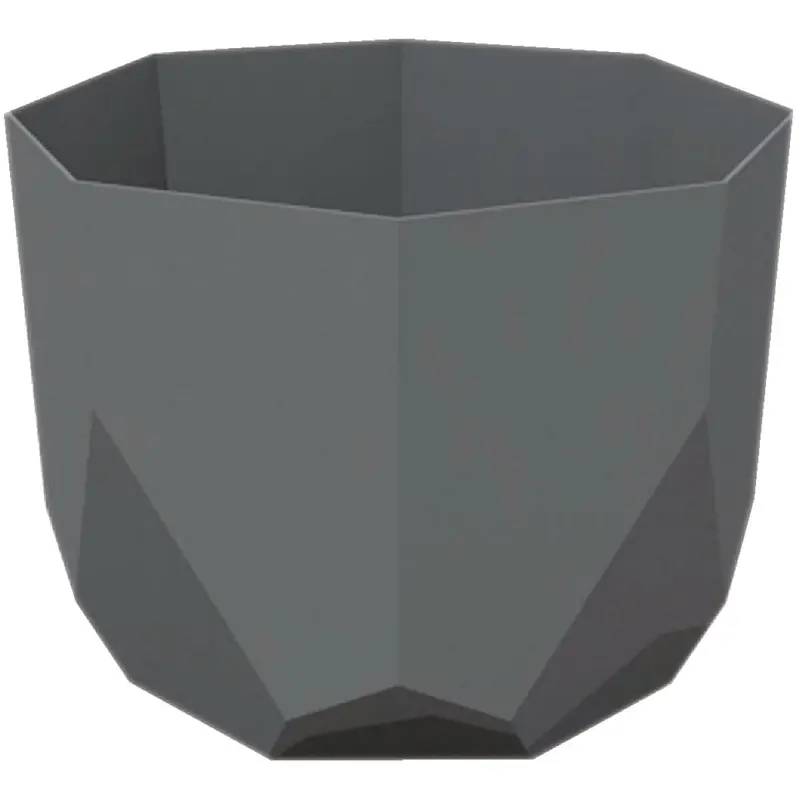 Bloem Tuxton Charcoal Planter – 8-Inch Plastic Container With Rustic Texture 1