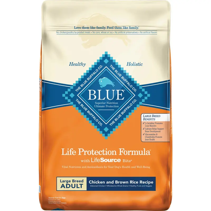 Blue Buffalo Life Protection Formula Adult Dry Dog Food – Chicken & Brown Rice, 30 Lb. For Large Breeds 1