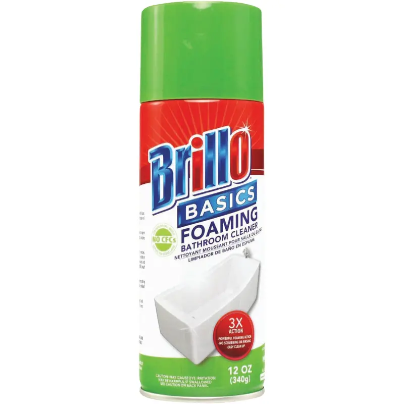 Brillo Basics 12-Ounce Fresh-Scented Aerosol Bathroom Cleaner – All-Purpose Disinfecting Formula 1
