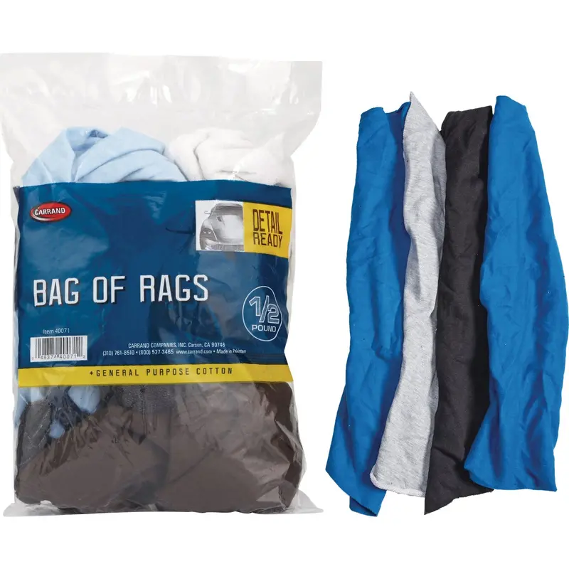 Carrand 1/2-Pound Pack Of Heavy-Duty Cleaning Rags – Absorbent Cotton Blend Shop Towels 1