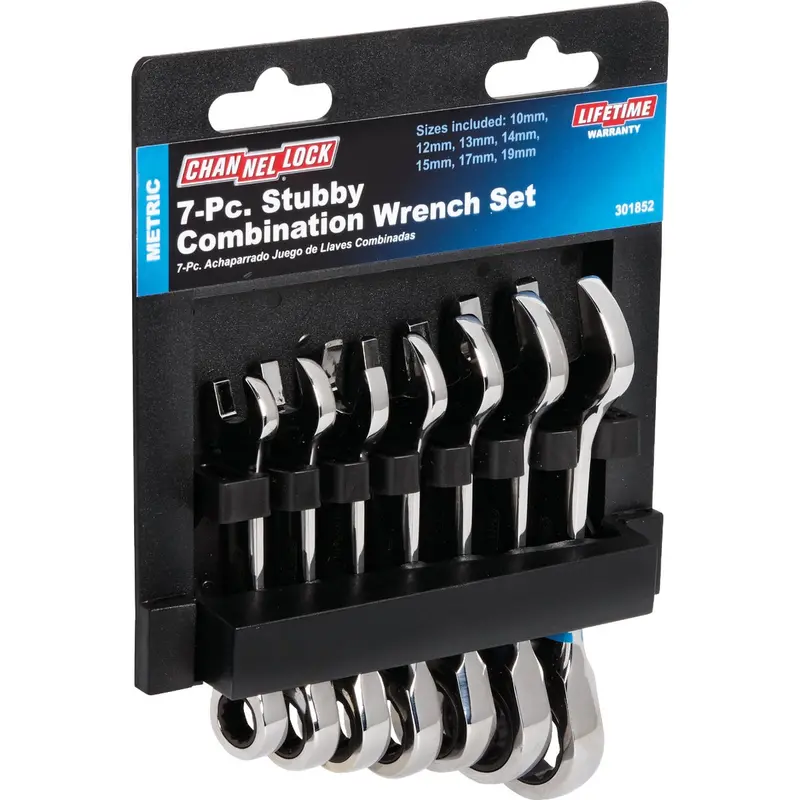 Channellock Metric Stubby Ratcheting Wrench Set – 12-Point, 7-Piece Tool Kit 1