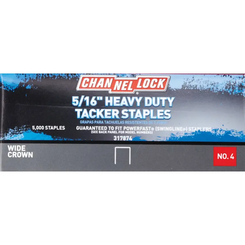 Channellock No. 4 Hammer Tacker Staples – 5/16-Inch Crown, 5000-Pack 1