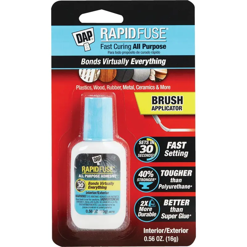 Dap Rapidfuse Clear Multi-Surface Adhesive – 0.56 Oz Brush-Applicator Tube 1