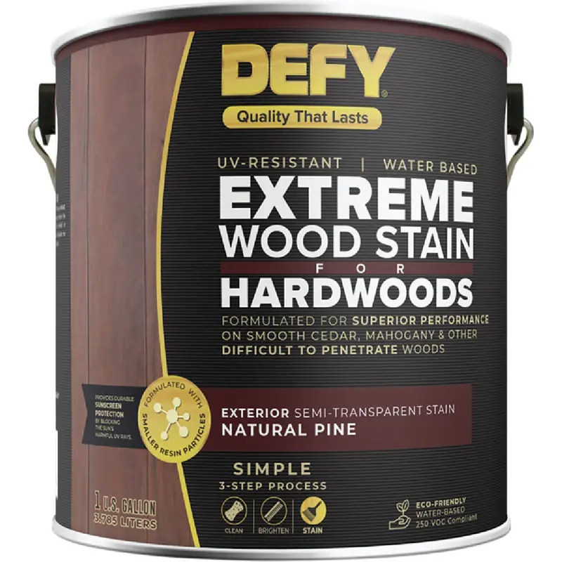 Defy Natural Pine Semi-Transparent Deck Stain – 1-Gallon Hardwood Formula 1