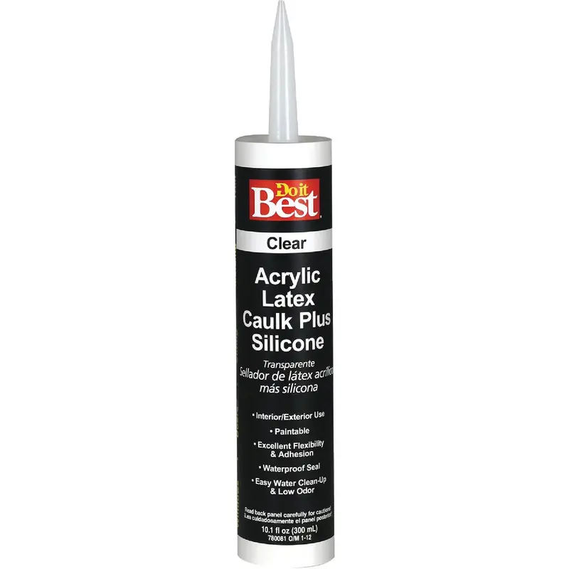 Do It Best Siliconized Acrylic Latex Caulk – Clear, 10.1-Ounce Tube 1