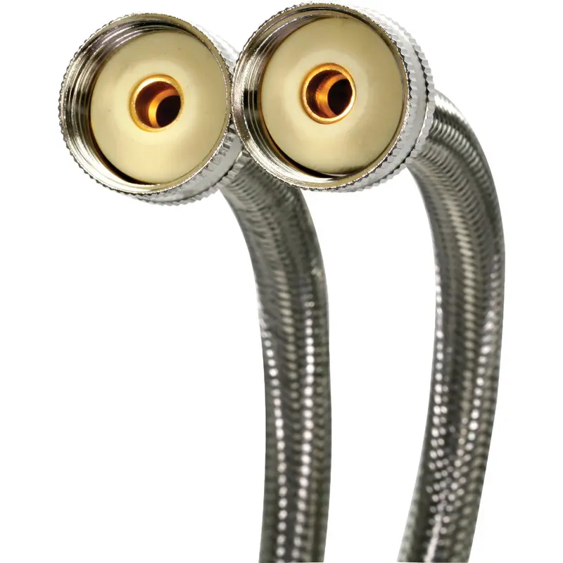 Fluidmaster Braided Stainless Steel Washing Machine Hose – 3/4" X 60", 2-Pack 1
