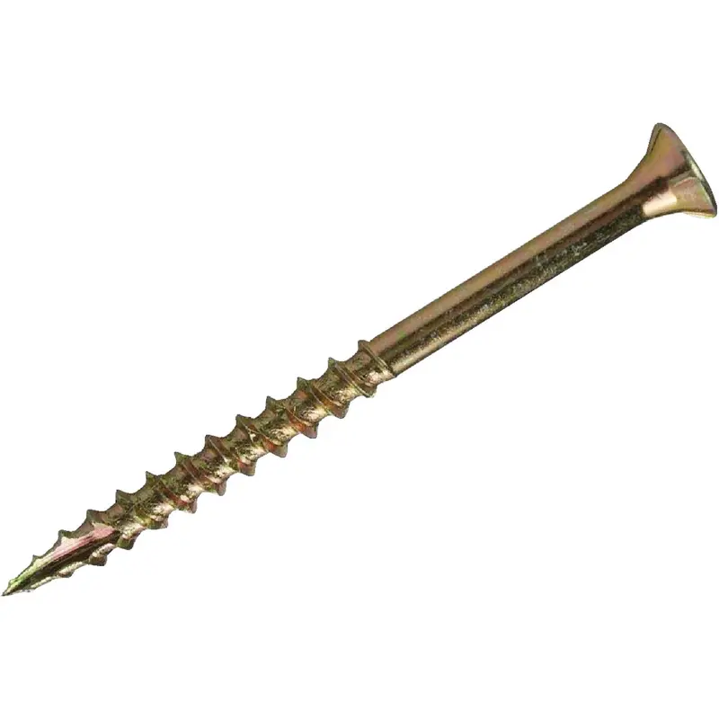 Grip-Rite Star Gold Flat-Head Wood Screws – #8 × 1-5/8 Inch, 160-Count Construction Fasteners 1