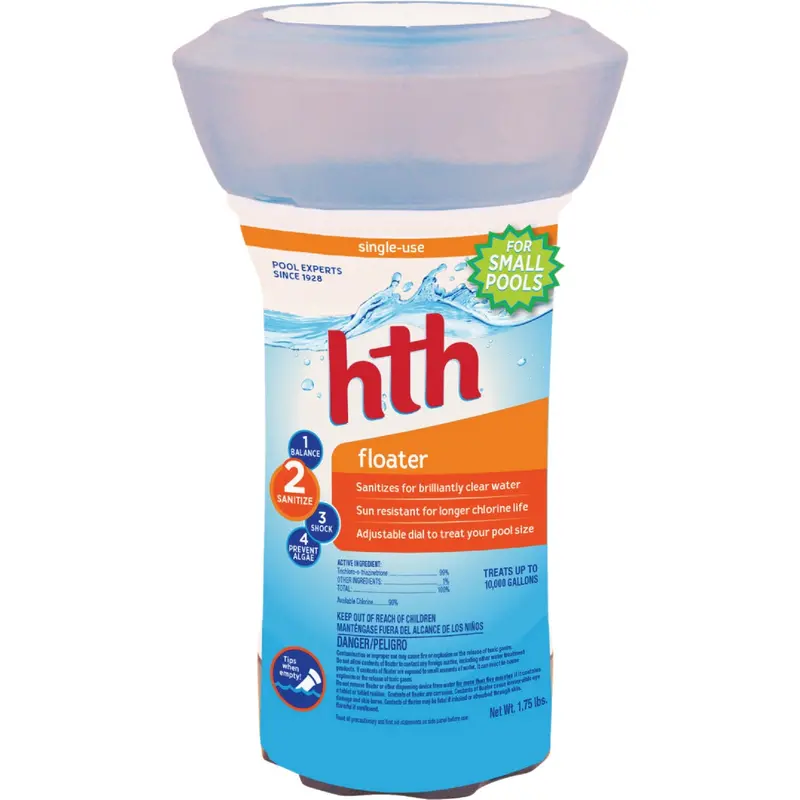 Hth Chlorine Floater Dispenser – 1.75-Pound Single-Use Pool Sanitizer Tablet 1