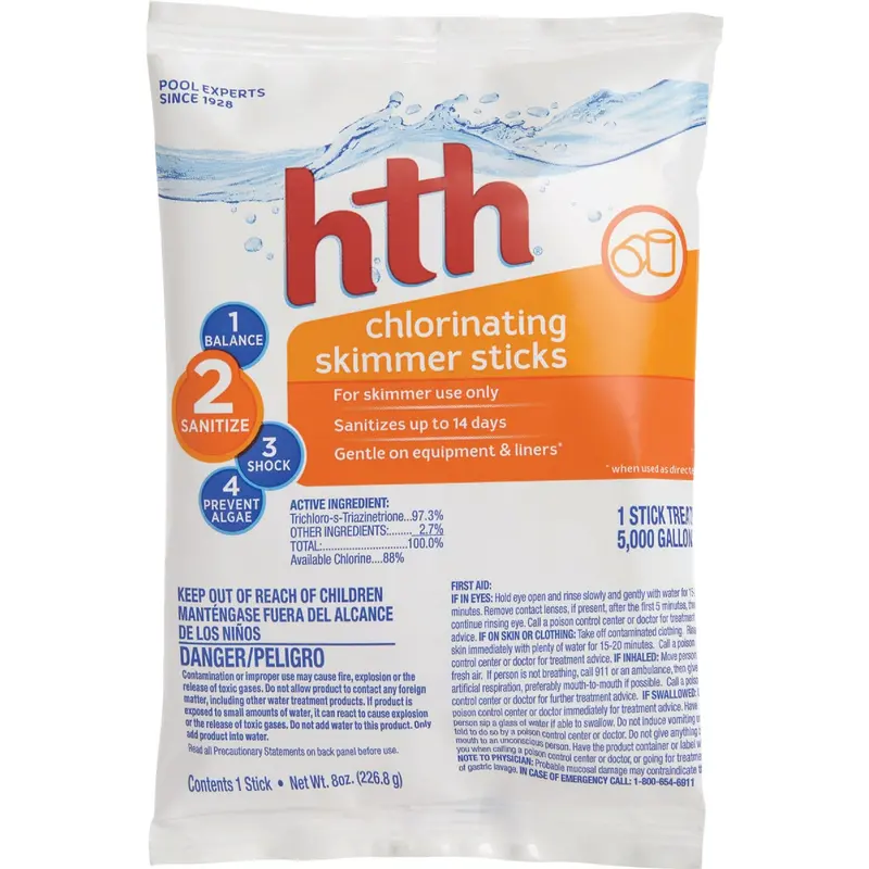 Hth Extended Skimmer Chlorine Stick – 8 Oz Pool Sanitizer 1