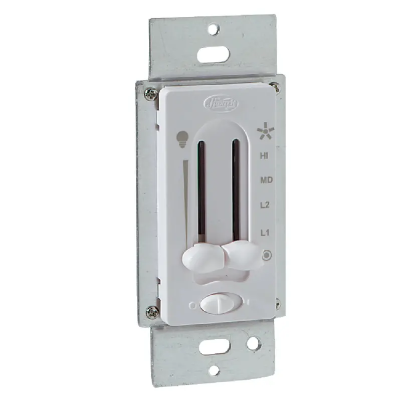 Hunter White 4-Speed Dual-Slide Fan & Light Dimmer Switch 1