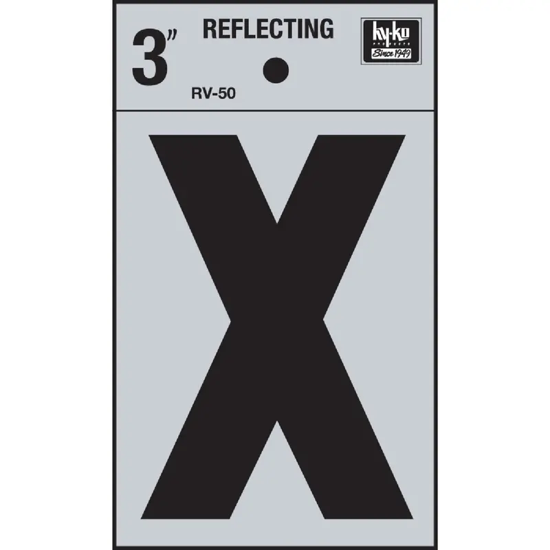 Hy-Ko Reflective Vinyl Adhesive Letter – 3-Inch Tall, Bold 'X' Design 1