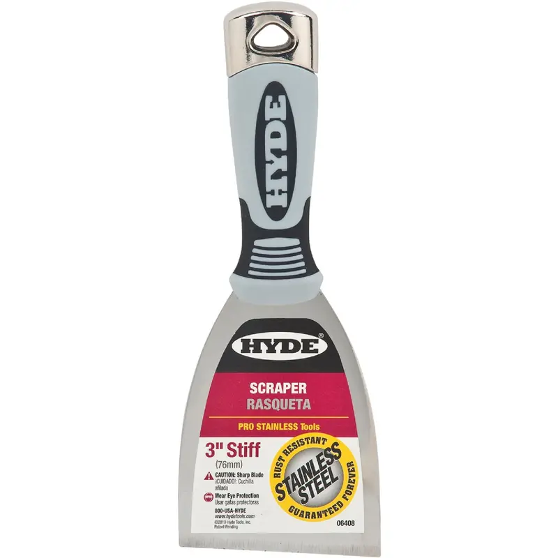Hyde Pro Stainless Steel Scraper – 3-Inch Rigid Blade 1