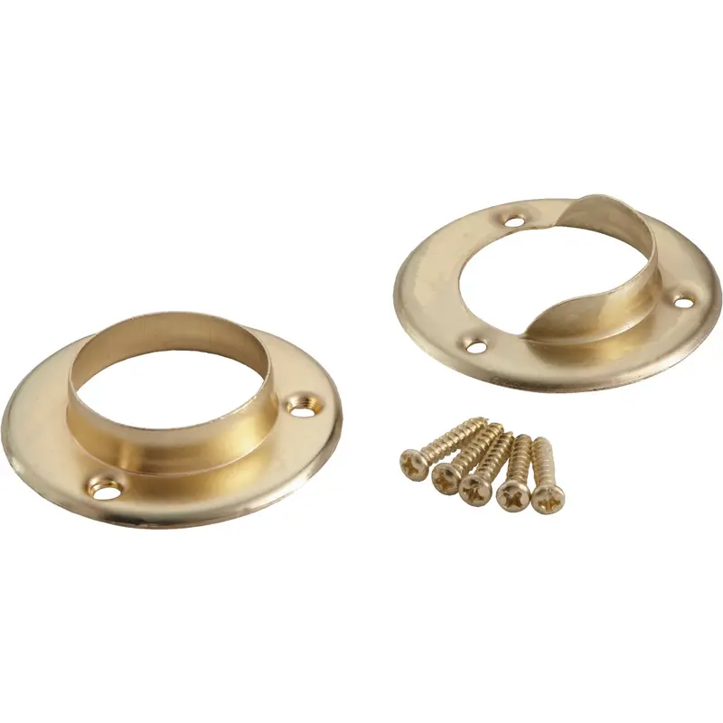 John Sterling Closet-Pro Steel Rod Socket — 1-3/8", Brass Finish (2-Pack) 1