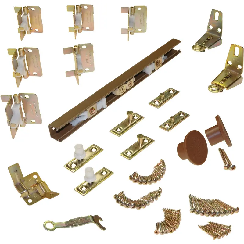 Johnson Folding Door Track System – 72 In., 4-Door Hardware Kit 1