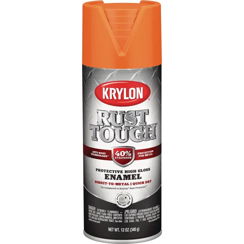 Krylon Rust Protector Gloss Alkyd Enamel Spray Paint – 12 Oz Orange Finish 1