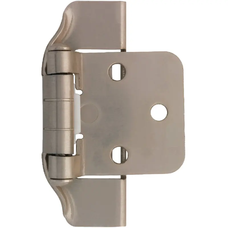 Liberty Satin Nickel Self-Closing Hinge – Semi-Wrap Overlay, 1/2-Inch, 2-Pack 1