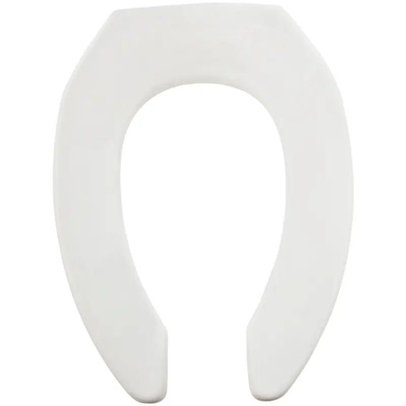 Mayfair Sta-Tite Commercial Elongated White Plastic Toilet Seat — Open-Front Design 1