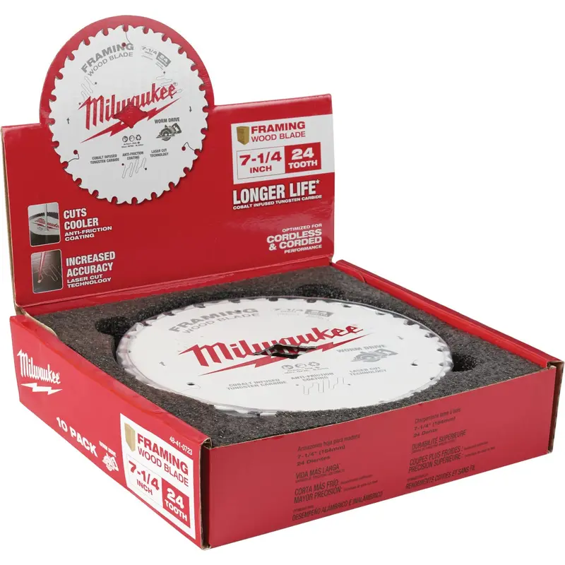 Milwaukee 7-1/4-Inch 24-Tooth Framing Blade For Worm Drive Saws 1