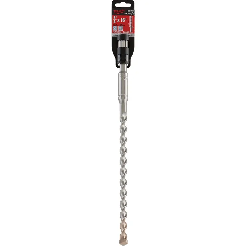 Milwaukee M18 Spline Rotary Hammer Bit — 5/8" × 16", Dual-Cutter 1