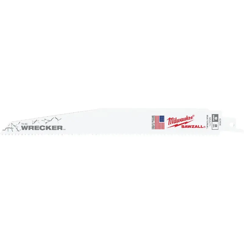 Milwaukee Sawzall The Wrecker Reciprocating Saw Blade — 9-Inch, 7/11 Tpi Multi-Material Demolition 1