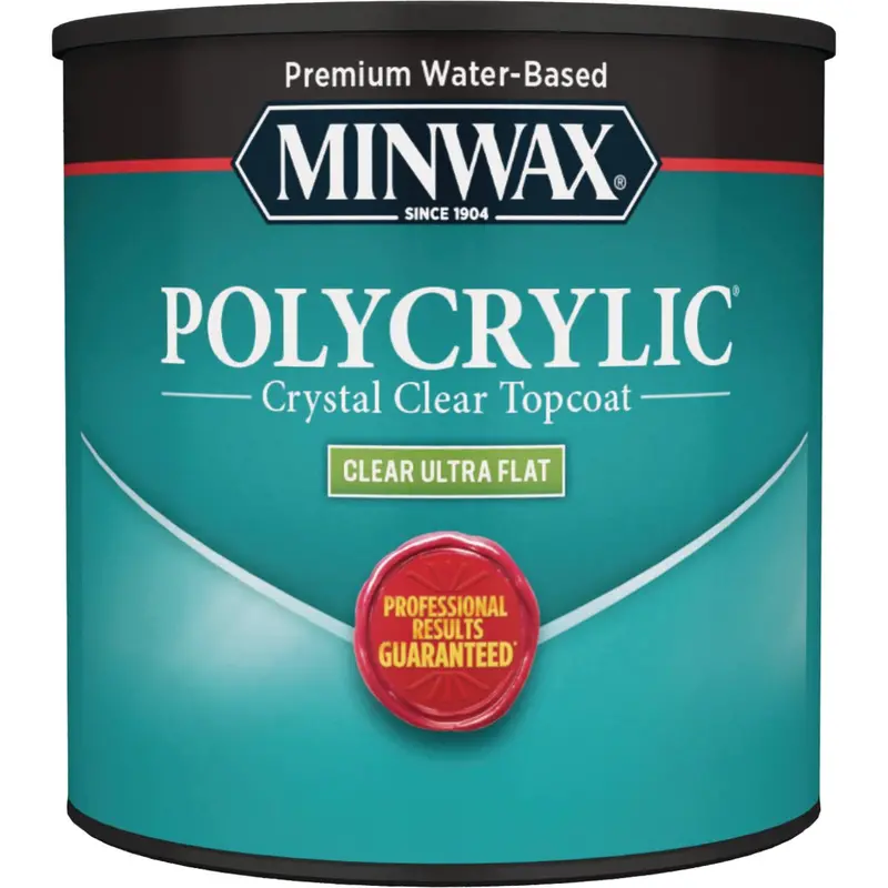Minwax Polycrylic Clear Ultra-Flat Water-Based Protective Topcoat (1/2-Pint) 1