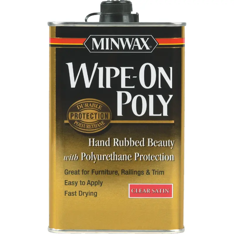 Minwax Wipe-On Polyurethane – Satin Interior Finish, 1-Pint Easy-Application Formula 1