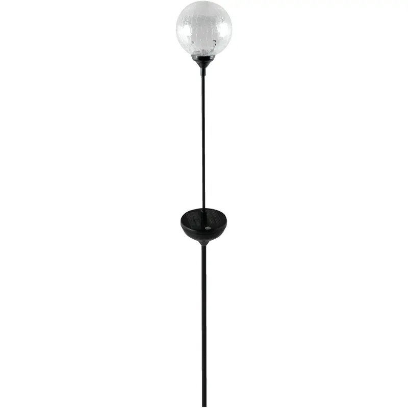 Moonrays Solar-Powered Stake Light – 30-Inch Crackle Glass Globe Design 1